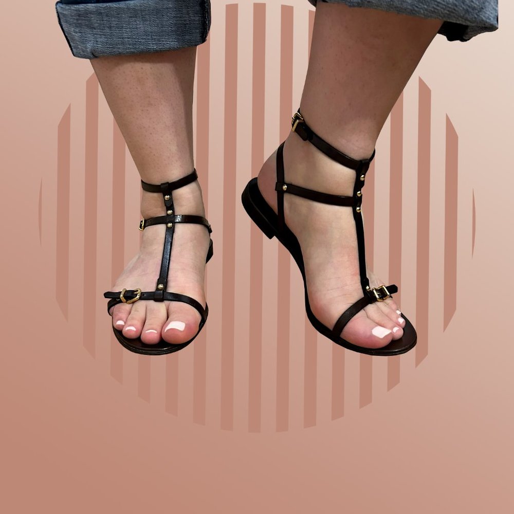 Jcrew Brown leather sandals MADE IN ITALY